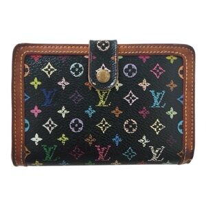 Louis Vuitton Murakami Black Monogram Multicolor Porte-Monnaie Viennois Wallet